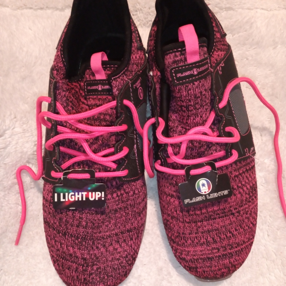 Flash Lights, pink / black tennis size 7